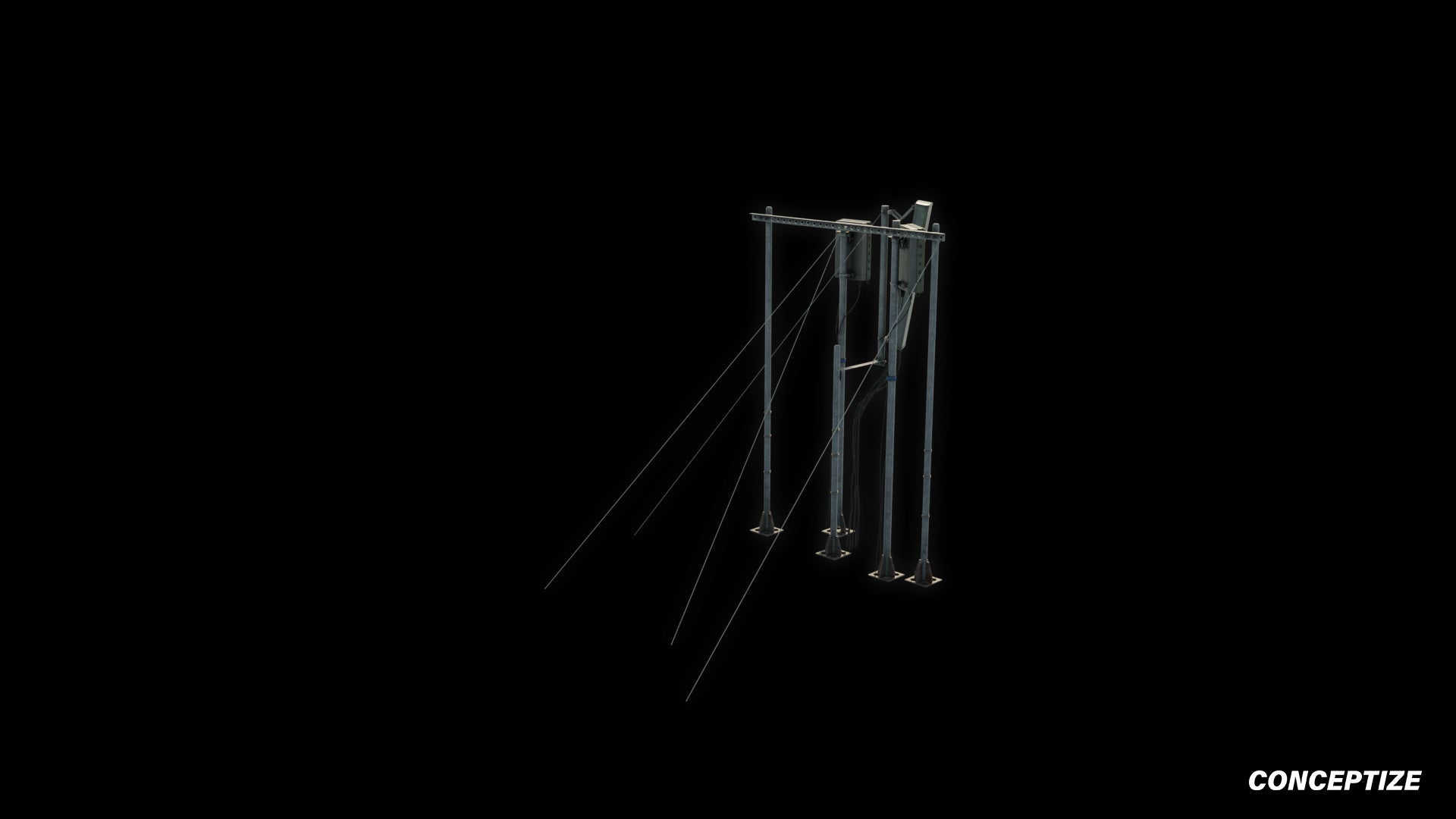 seoul antenna dish 3d asset pbr blender unreal engine rooftop balcony urban prop