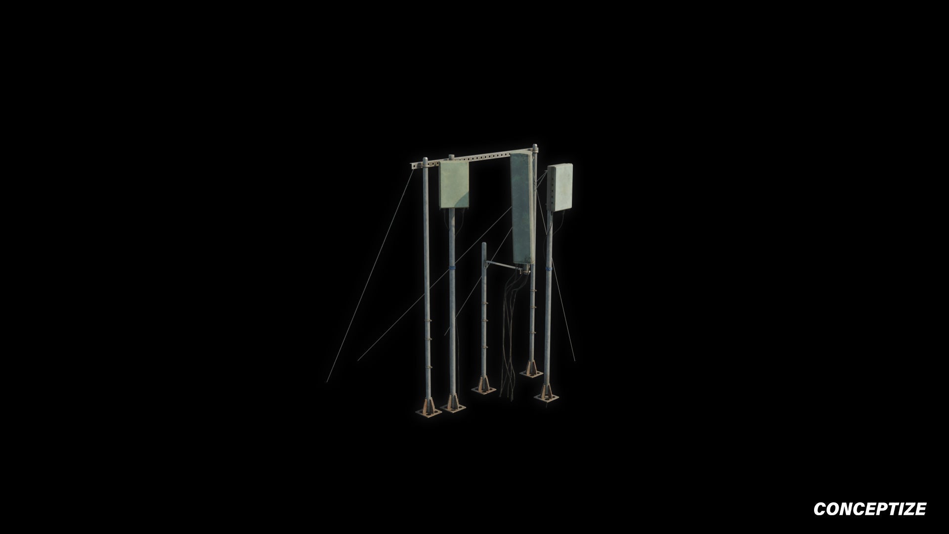 seoul antenna dish 3d asset pbr blender unreal engine rooftop balcony urban prop