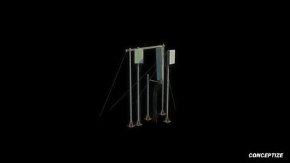 seoul antenna dish 3d asset pbr blender unreal engine rooftop balcony urban prop