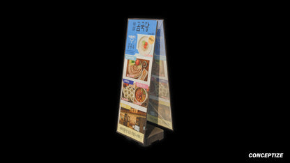 seoul korean street banner sandwich board 3d asset pbr blender unreal engine urban prop