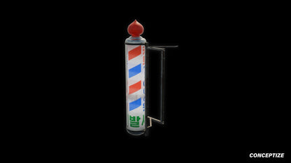 korean barber sign 3d asset pbr blender unreal engine seoul urban prop