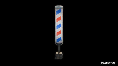 korean barber sign 3d asset pbr blender unreal engine seoul urban prop