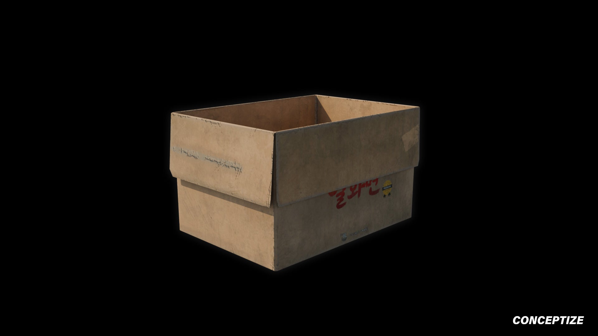 cardboard box 3d asset pbr blender unreal engine seoul urban packaging prop