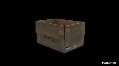 cardboard box 3d asset pbr blender unreal engine seoul urban packaging prop