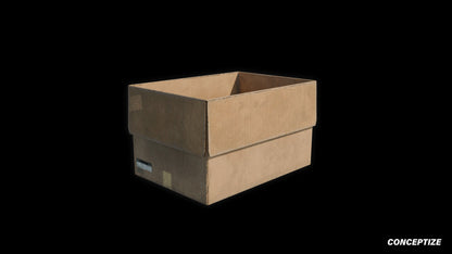 cardboard box 3d asset pbr blender unreal engine seoul urban packaging prop