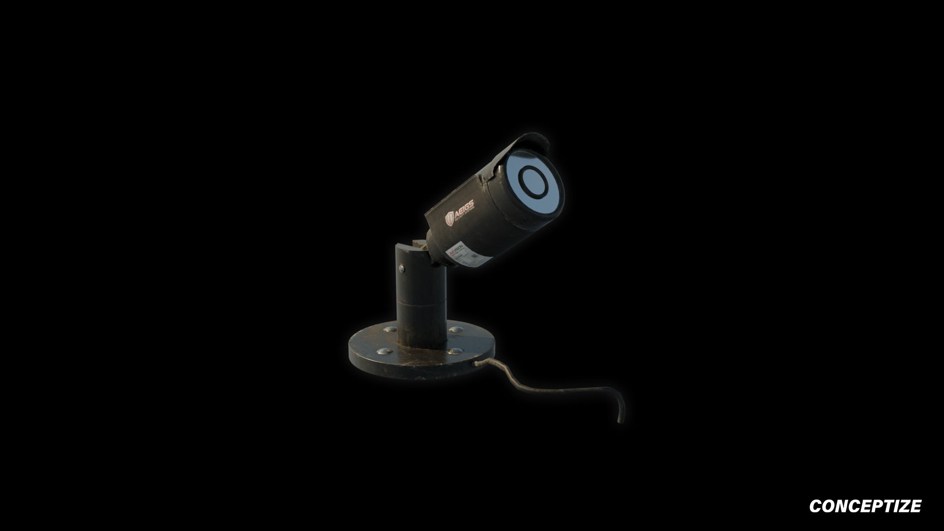 cctv surveillance security camera 3d asset pbr blender unreal engine seoul urban rooftop monitoring prop