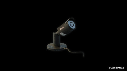 cctv surveillance security camera 3d asset pbr blender unreal engine seoul urban rooftop monitoring prop