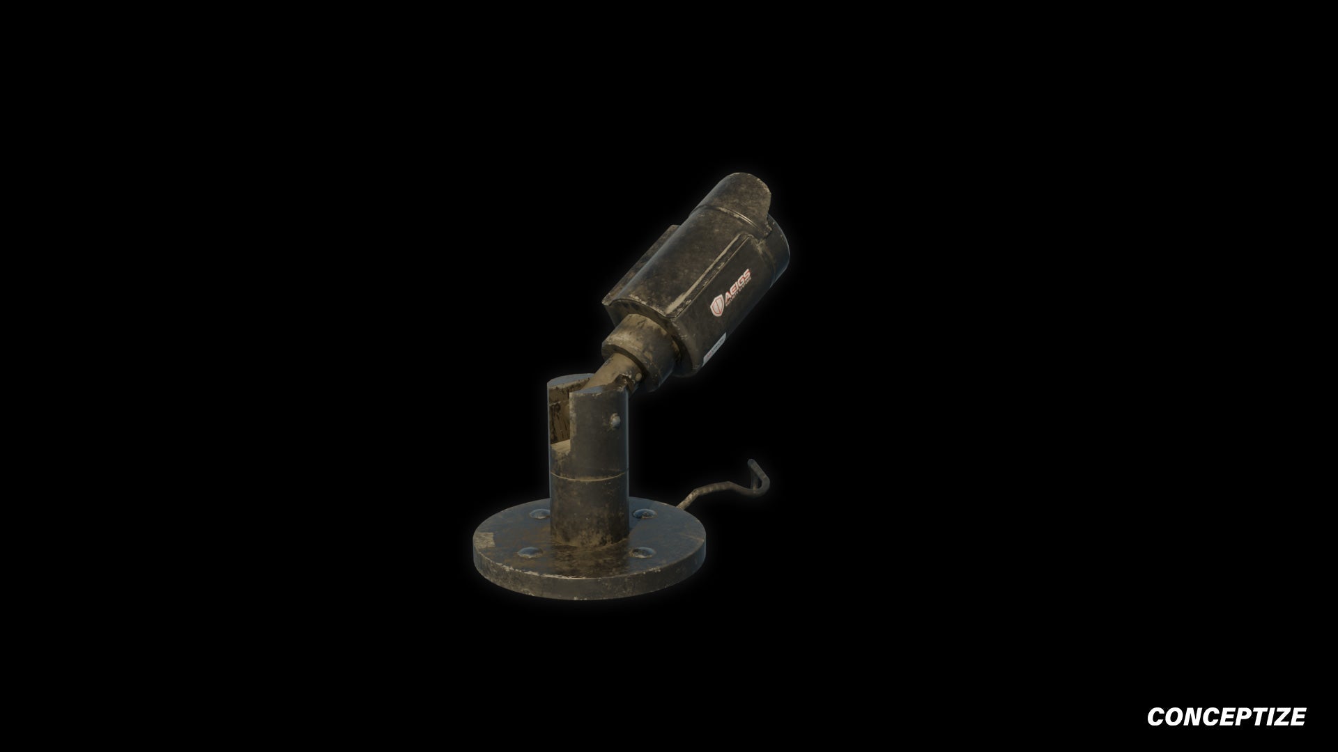 cctv surveillance security camera 3d asset pbr blender unreal engine seoul urban rooftop monitoring prop