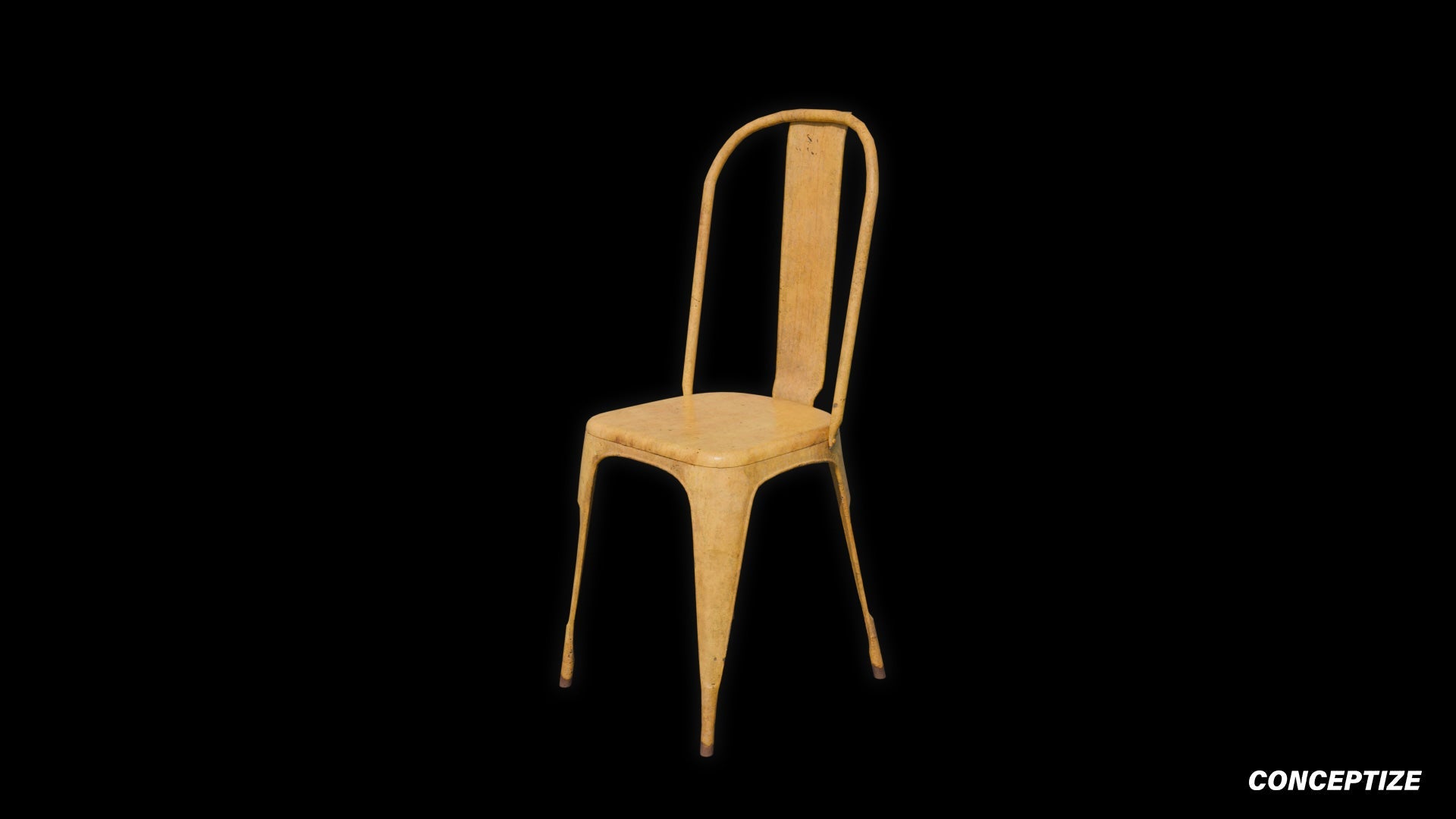 yellow chair 3d asset pbr blender unreal engine seoul urban cafe furniture prop