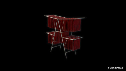 drying rack meticulously handcrafted 3d asset pbr blender unreal engine seoul urban apartment Conceptize furniture prop