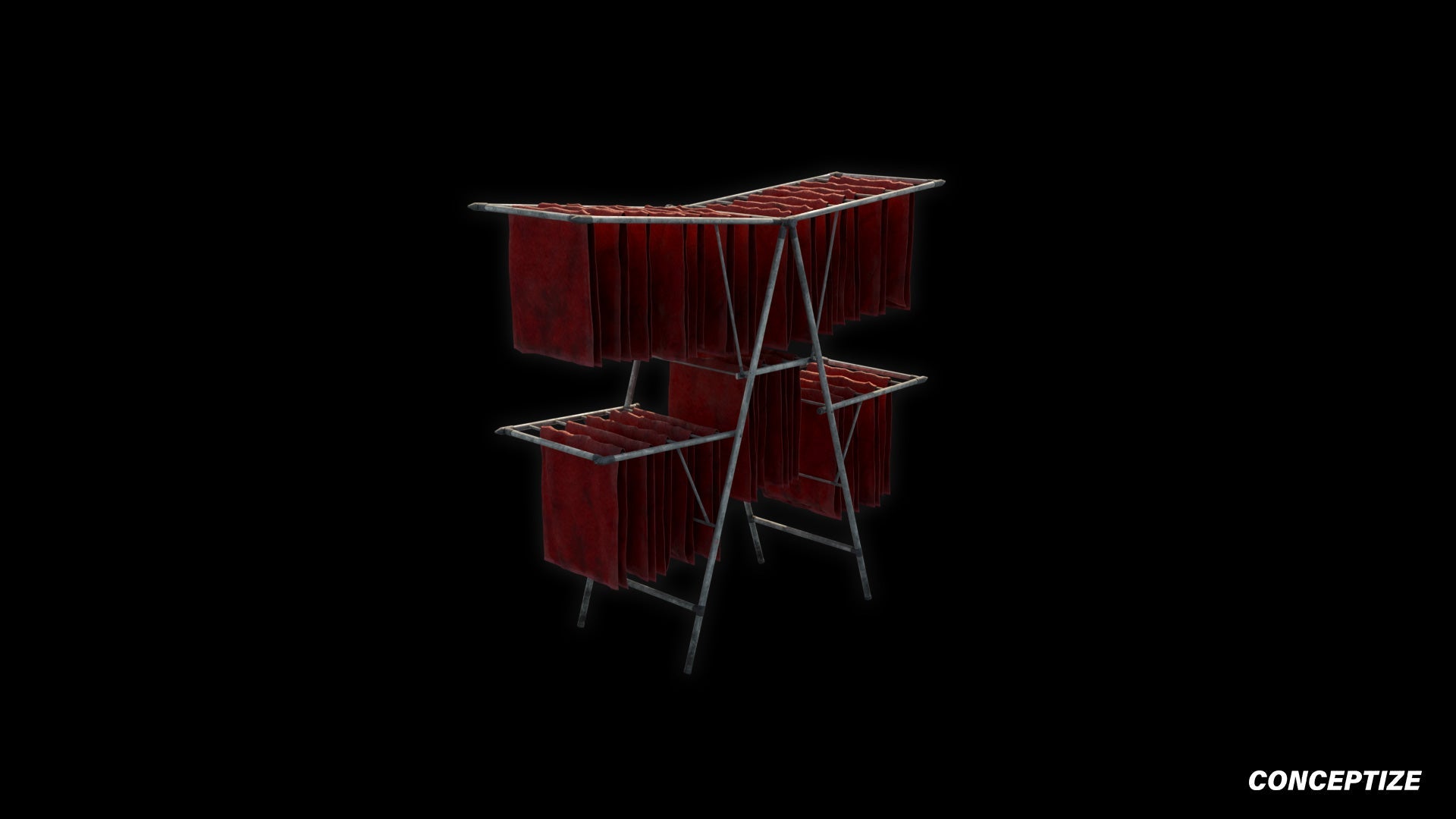 drying rack meticulously handcrafted 3d asset pbr blender unreal engine seoul urban apartment Conceptize furniture prop