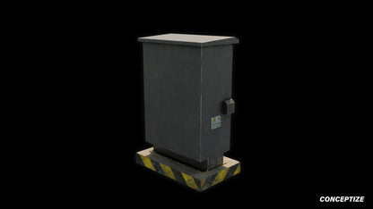 pad-mounted transformer feeder pillar meticulously handcrafted 3d asset pbr blender unreal engine seoul urban Conceptize electrical prop