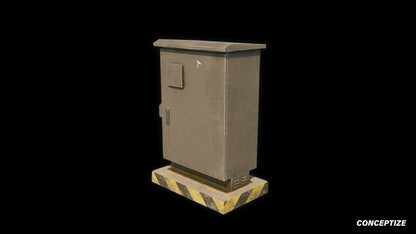 pad-mounted transformer feeder pillar meticulously handcrafted 3d asset pbr blender unreal engine seoul urban Conceptize electrical prop