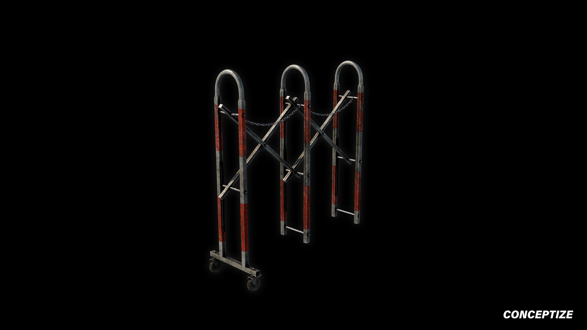 adjustable modular fence meticulously handcrafted 3d asset pbr blender unreal engine seoul urban Conceptize architectural prop