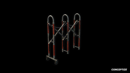 adjustable modular fence meticulously handcrafted 3d asset pbr blender unreal engine seoul urban Conceptize architectural prop