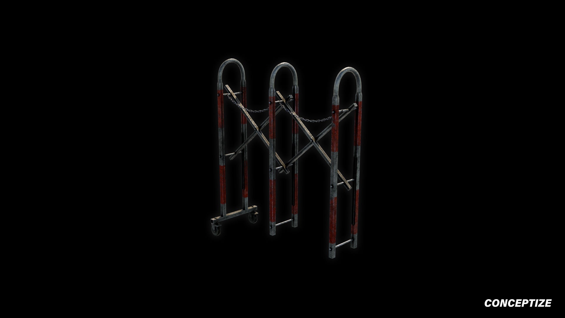 adjustable modular fence meticulously handcrafted 3d asset pbr blender unreal engine seoul urban Conceptize architectural prop