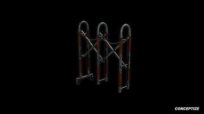 adjustable modular fence meticulously handcrafted 3d asset pbr blender unreal engine seoul urban Conceptize architectural prop