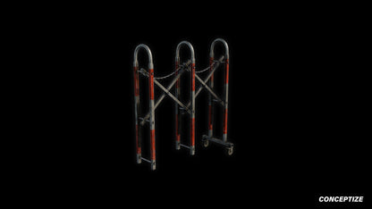 adjustable modular fence meticulously handcrafted 3d asset pbr blender unreal engine seoul urban Conceptize architectural prop