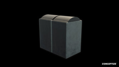 garbage trash bin meticulously handcrafted 3d asset pbr blender unreal engine seoul urban Conceptize waste management prop