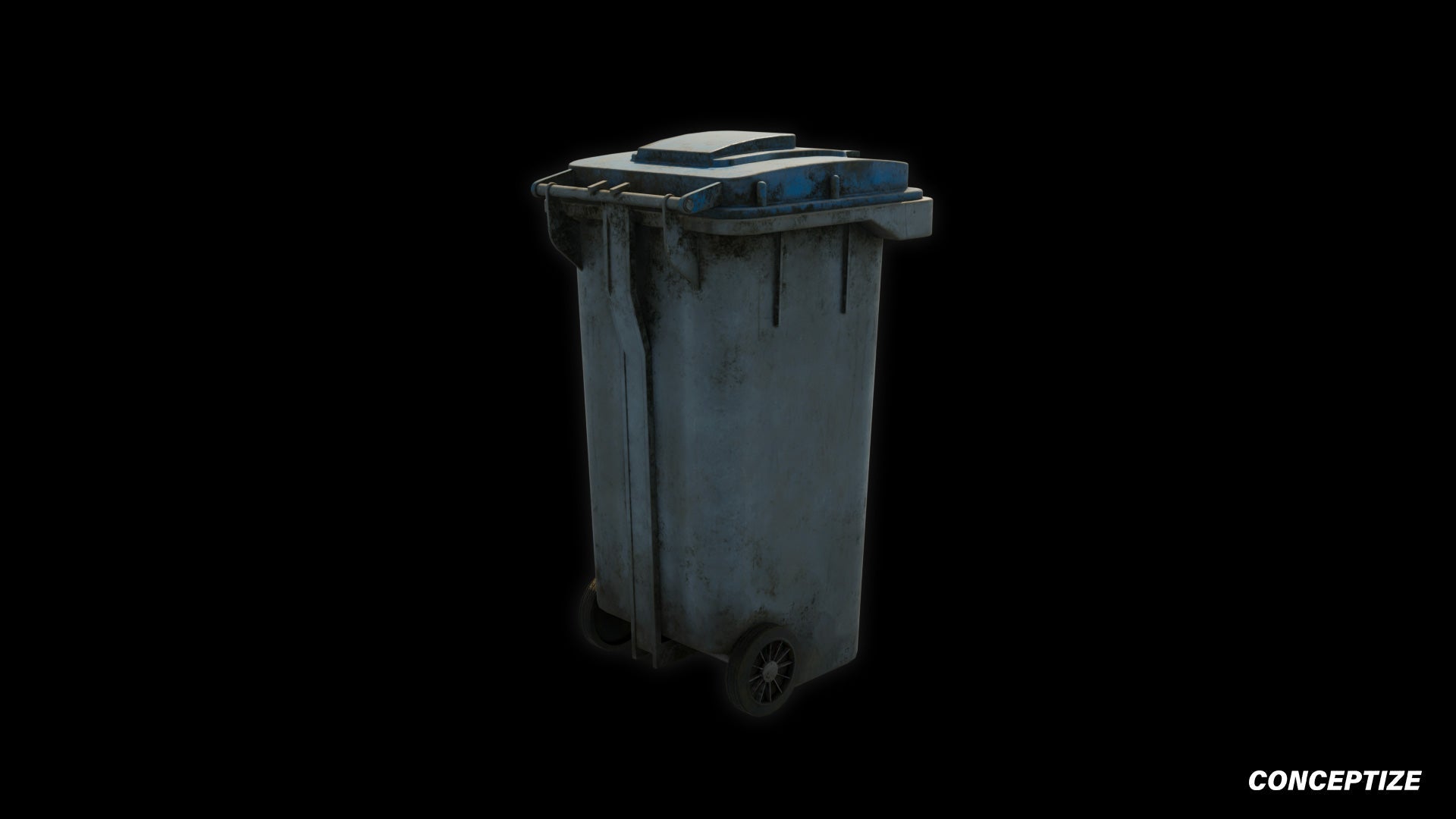 garbage trash bin meticulously handcrafted 3d asset pbr blender unreal engine seoul urban Conceptize waste management prop