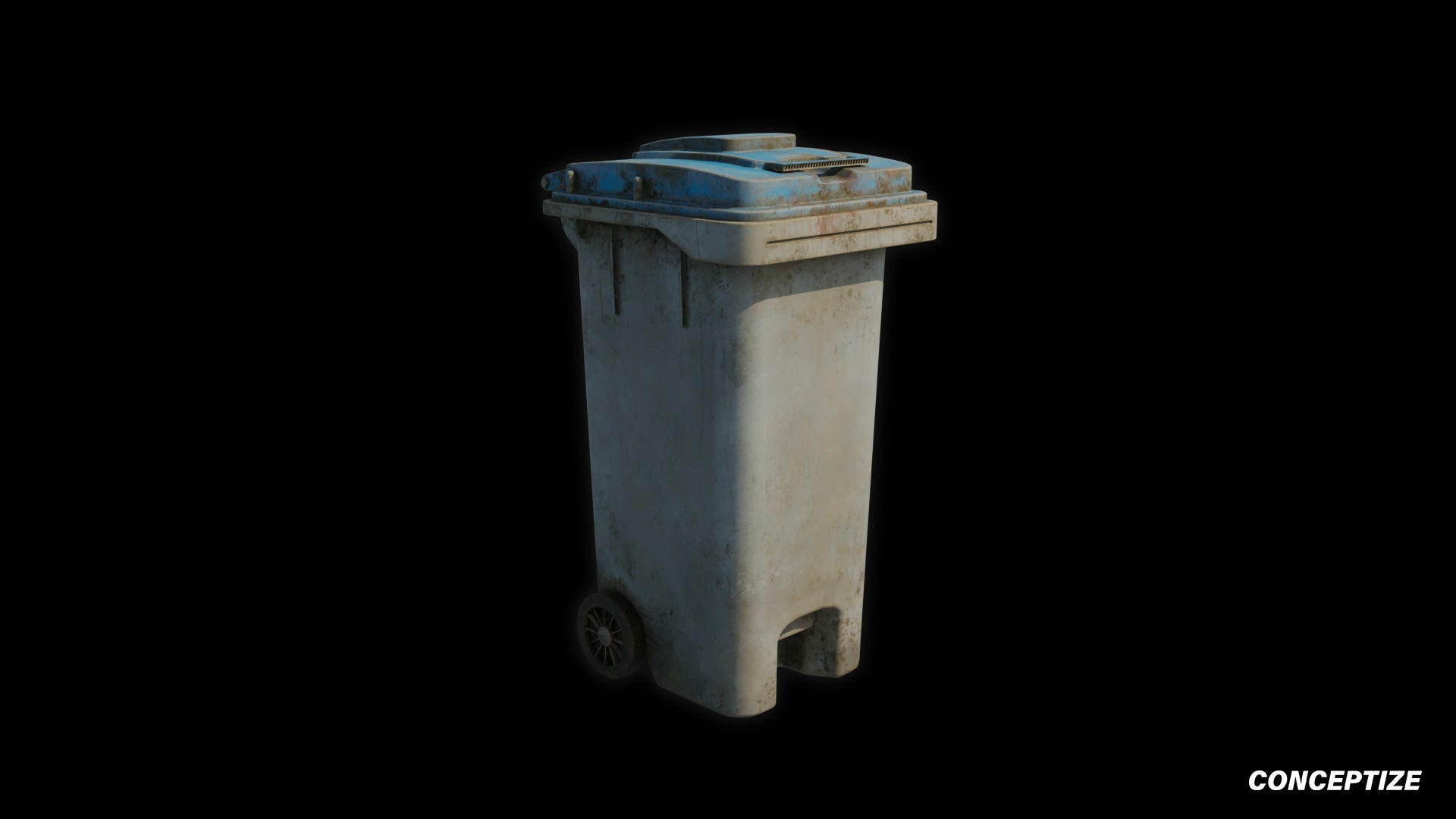 garbage trash bin meticulously handcrafted 3d asset pbr blender unreal engine seoul urban Conceptize waste management prop