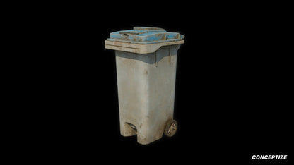 garbage trash bin meticulously handcrafted 3d asset pbr blender unreal engine seoul urban Conceptize waste management prop