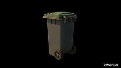 garbage trash bin meticulously handcrafted 3d asset pbr blender unreal engine seoul urban Conceptize waste management prop