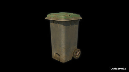 garbage trash bin meticulously handcrafted 3d asset pbr blender unreal engine seoul urban Conceptize waste management prop