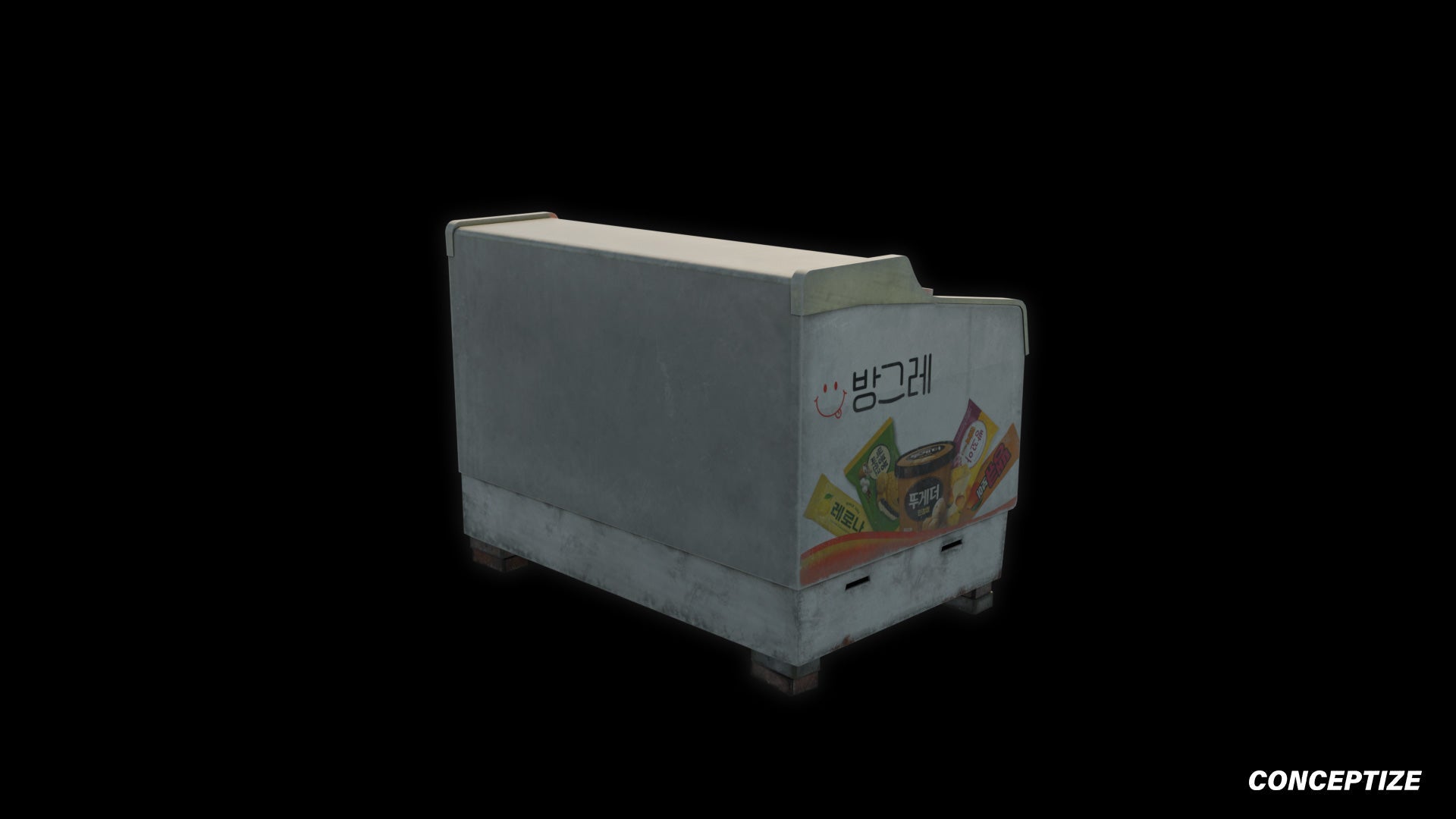 korean convenience store ice cream freezer meticulously handcrafted 3d asset pbr blender unreal engine seoul urban Conceptize refrigeration prop
