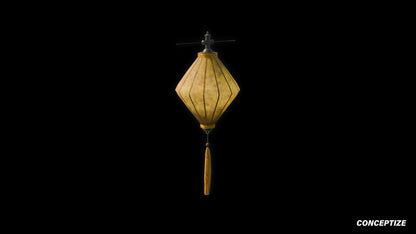 paper lantern light meticulously handcrafted 3d asset pbr blender unreal engine seoul east asia Conceptize festival lighting prop