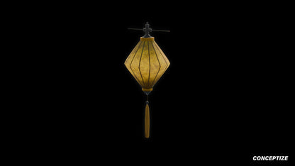 paper lantern light meticulously handcrafted 3d asset pbr blender unreal engine seoul east asia Conceptize festival lighting prop