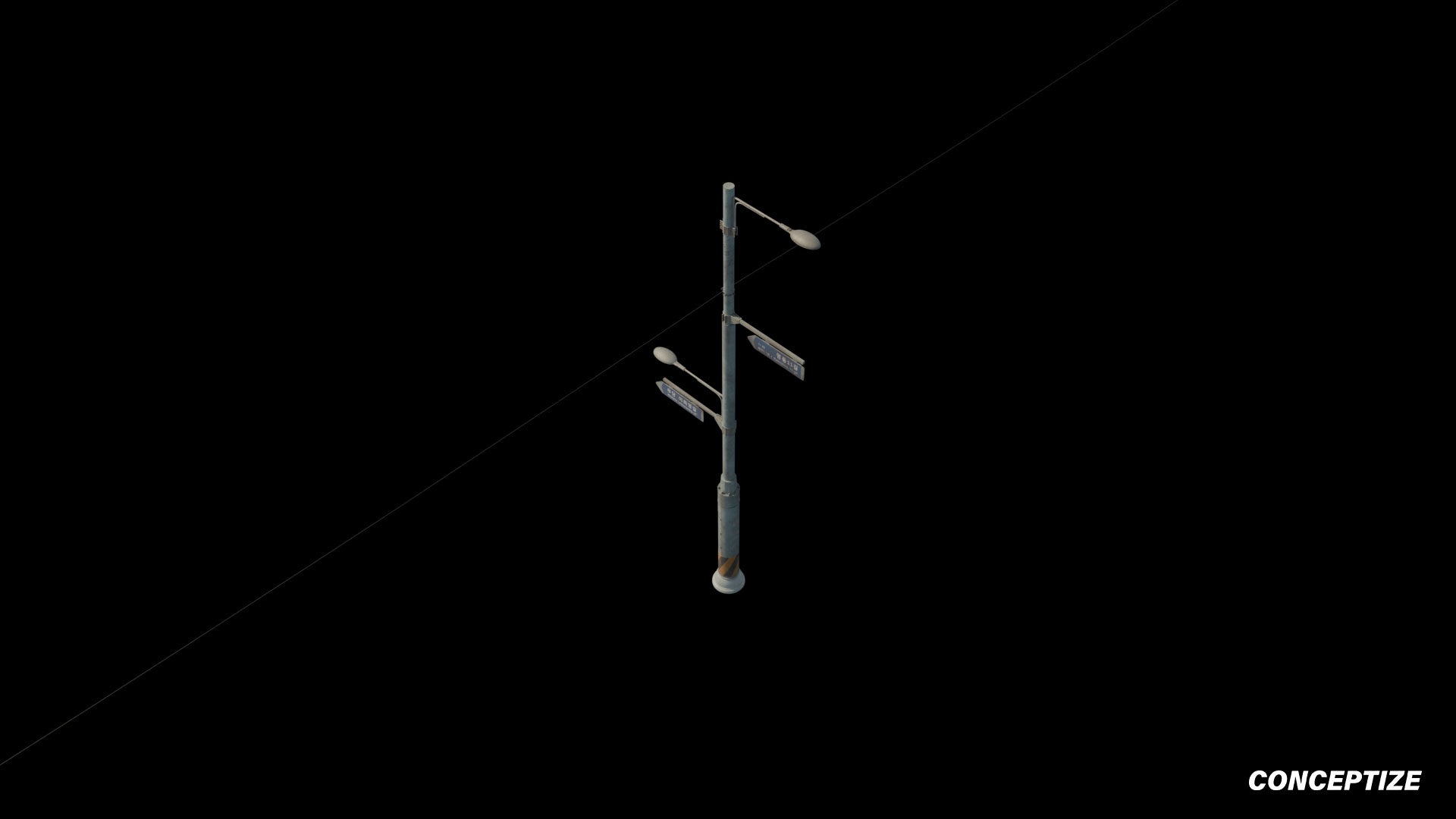 korean street light pole meticulously handcrafted 3d asset pbr blender unreal engine seoul urban Conceptize street lighting prop