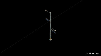 korean street light pole meticulously handcrafted 3d asset pbr blender unreal engine seoul urban Conceptize street lighting prop