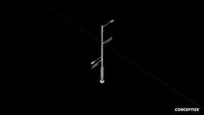 korean street light pole meticulously handcrafted 3d asset pbr blender unreal engine seoul urban Conceptize street lighting prop