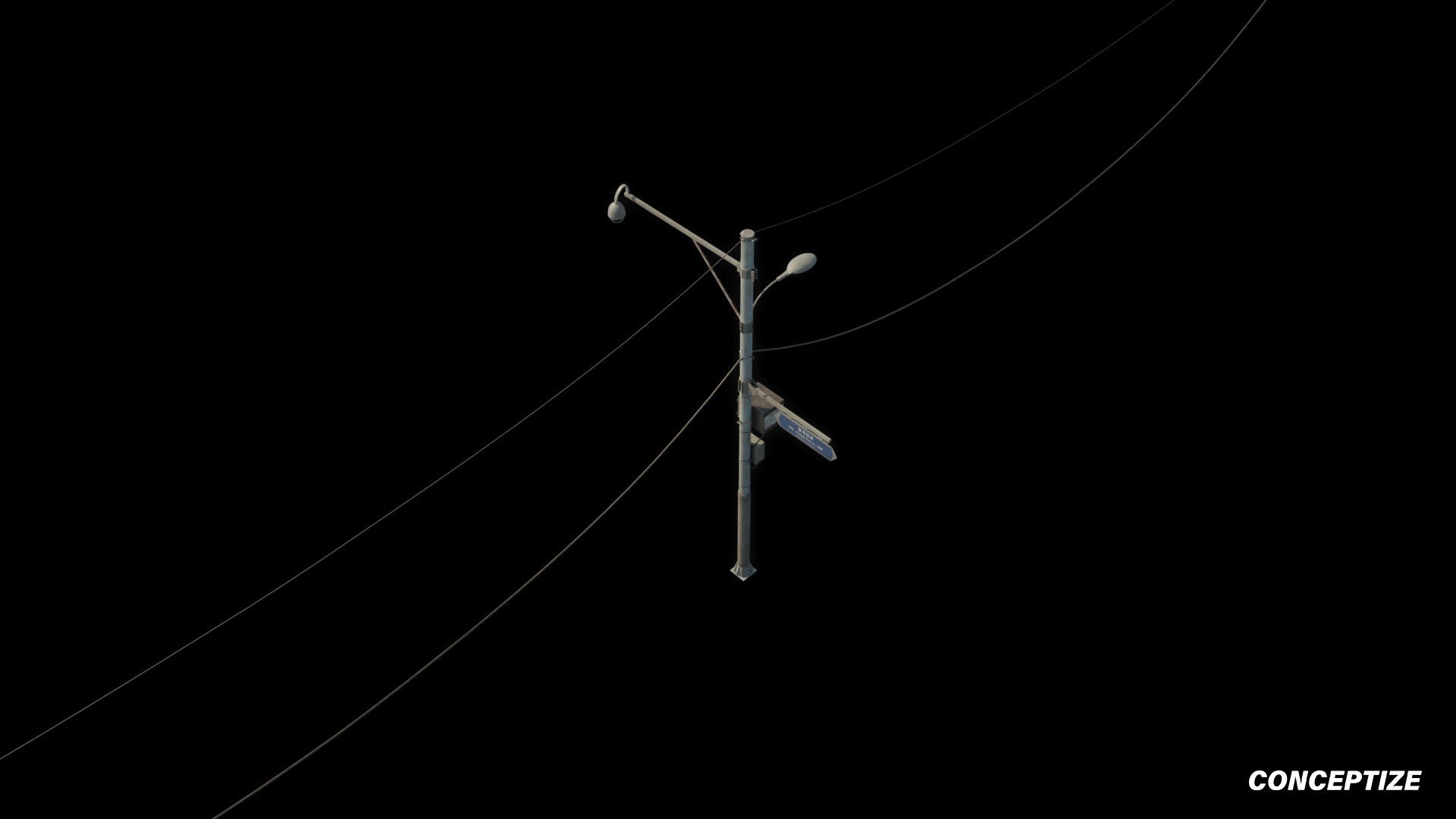 korean street light pole meticulously handcrafted 3d asset pbr blender unreal engine seoul urban Conceptize street lighting prop