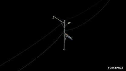 korean street light pole meticulously handcrafted 3d asset pbr blender unreal engine seoul urban Conceptize street lighting prop