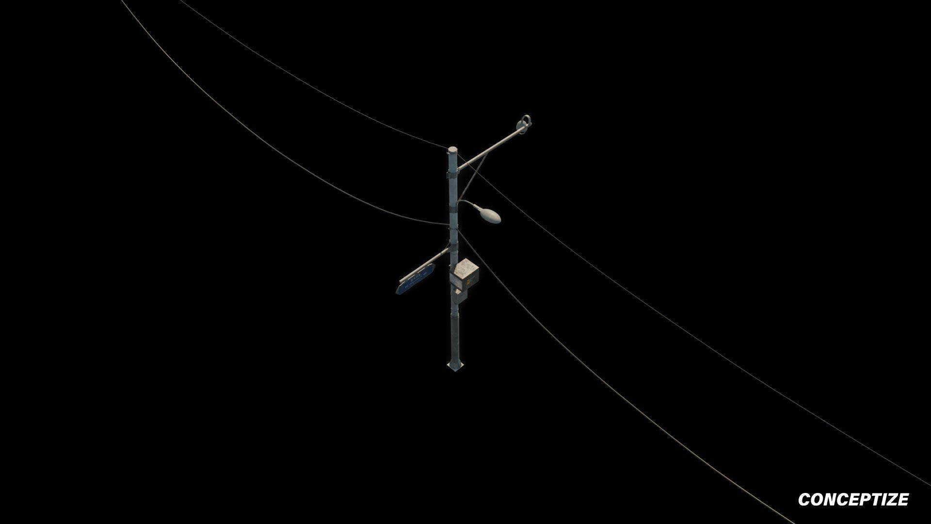 korean street light pole meticulously handcrafted 3d asset pbr blender unreal engine seoul urban Conceptize street lighting prop