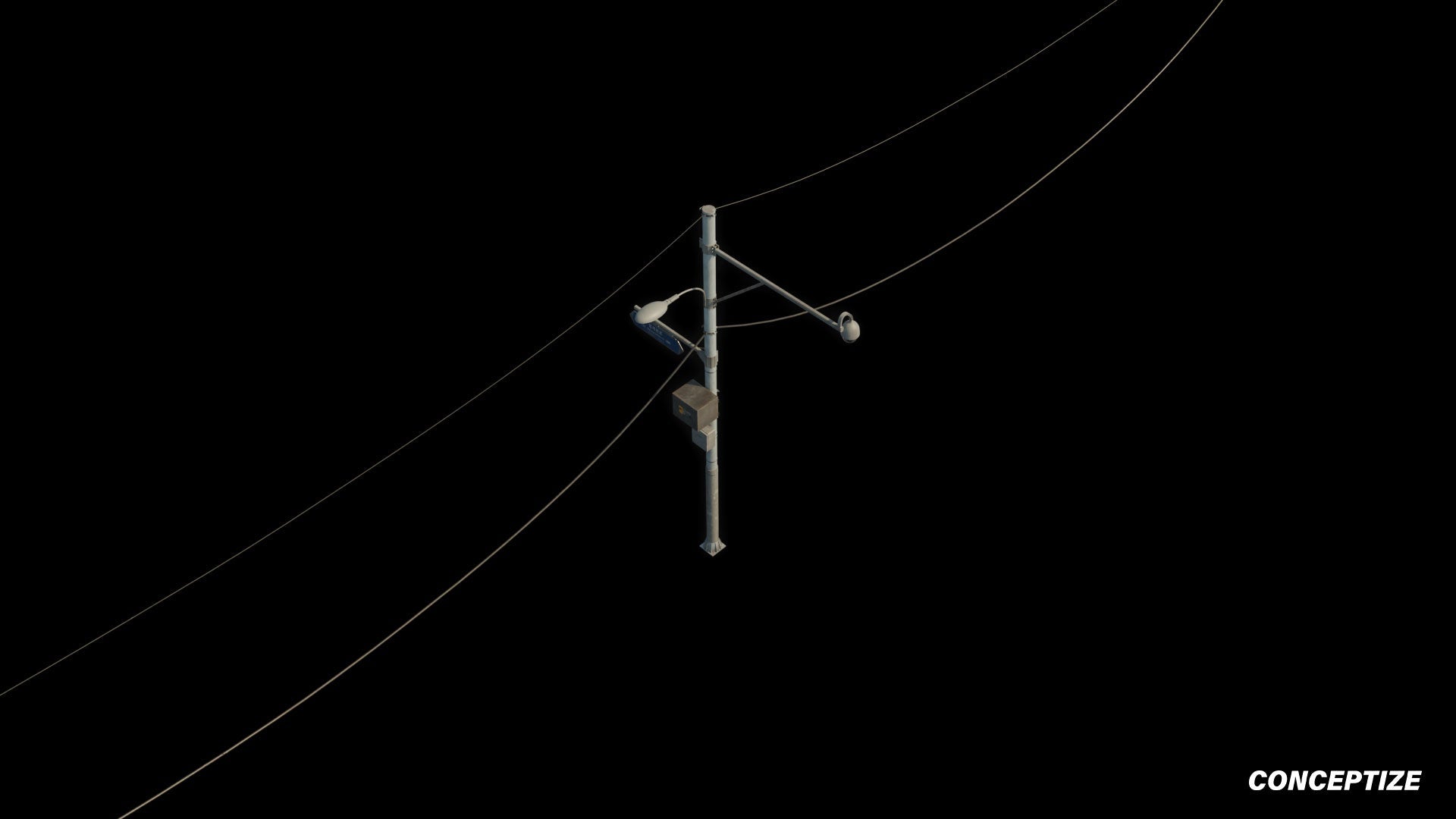 korean street light pole meticulously handcrafted 3d asset pbr blender unreal engine seoul urban Conceptize street lighting prop