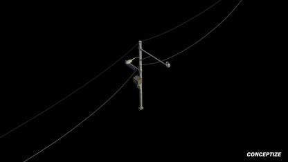 korean street light pole meticulously handcrafted 3d asset pbr blender unreal engine seoul urban Conceptize street lighting prop