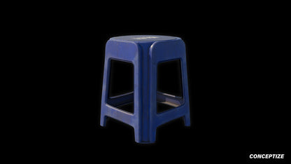 terrace plastic stool meticulously handcrafted 3d asset pbr blender unreal engine seoul urban Conceptize outdoor furniture prop