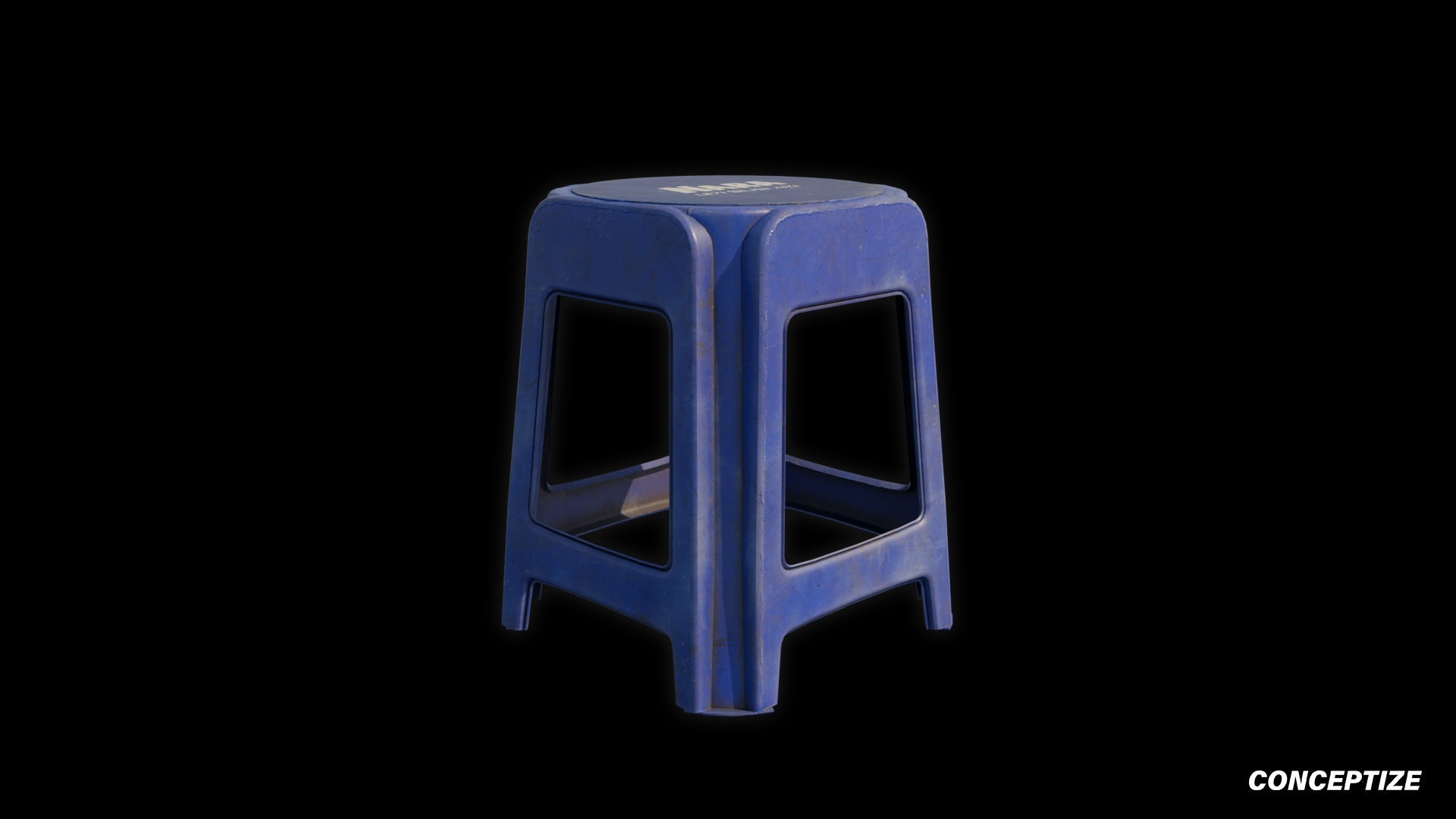 terrace plastic stool meticulously handcrafted 3d asset pbr blender unreal engine seoul urban Conceptize outdoor furniture prop