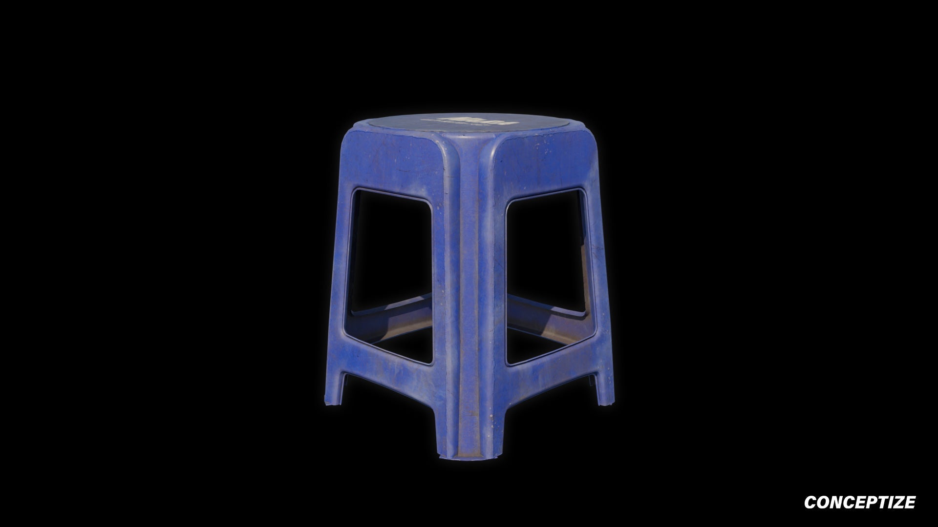 terrace plastic stool meticulously handcrafted 3d asset pbr blender unreal engine seoul urban Conceptize outdoor furniture prop
