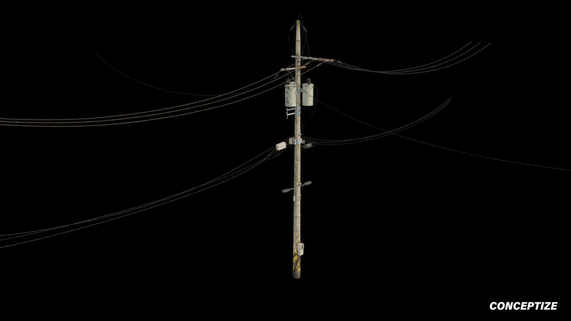 power pole meticulously handcrafted 3d asset pbr blender unreal engine seoul urban Conceptize electrical infrastructure prop