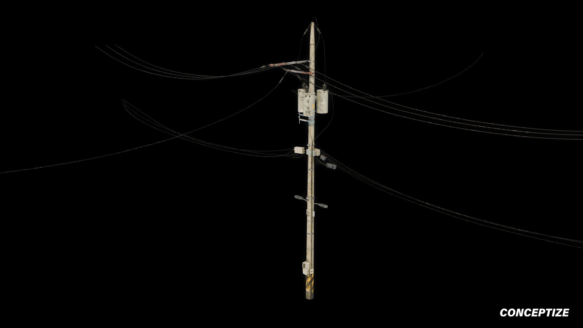 power pole meticulously handcrafted 3d asset pbr blender unreal engine seoul urban Conceptize electrical infrastructure prop