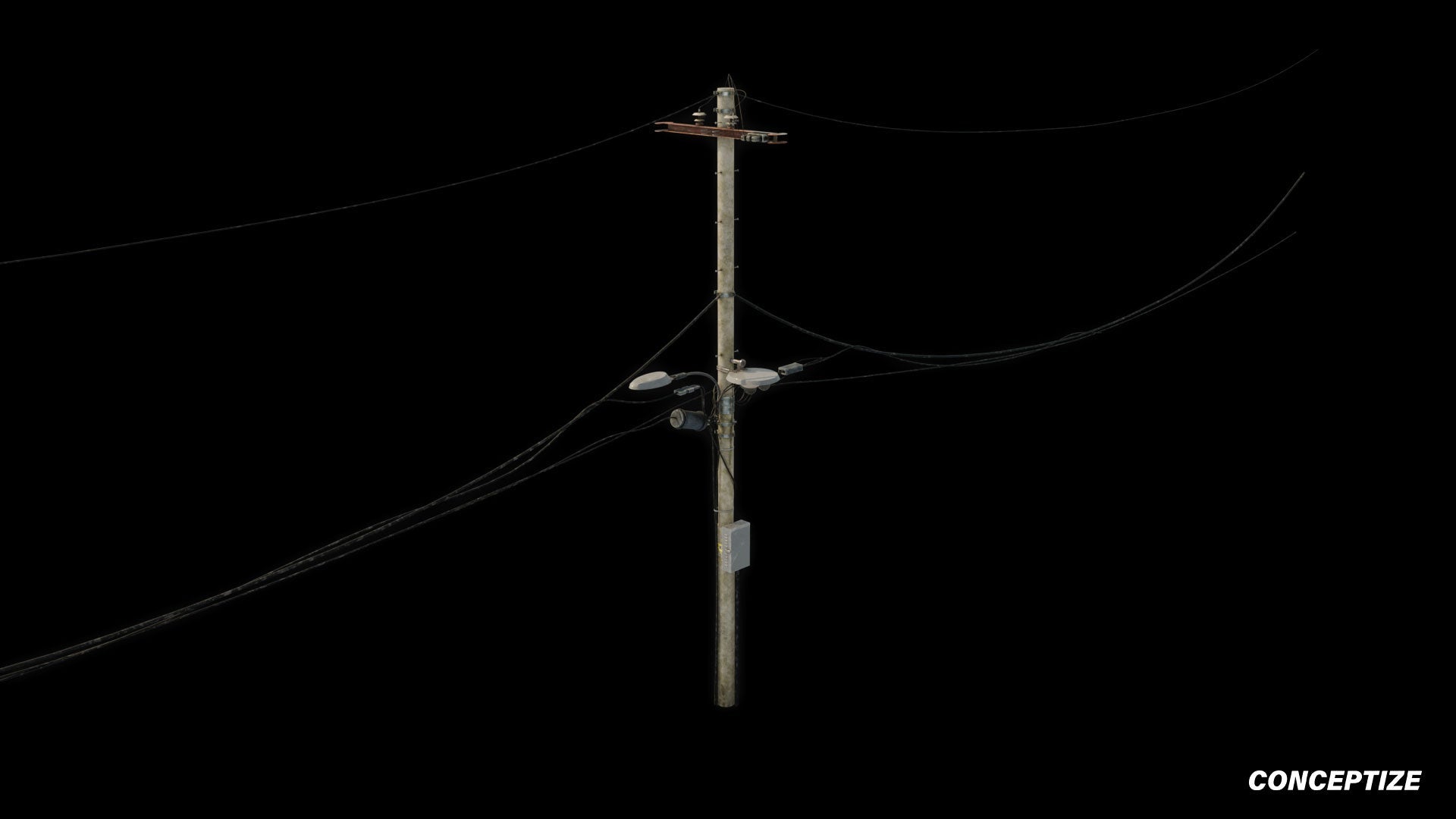 power pole meticulously handcrafted 3d asset pbr blender unreal engine seoul urban Conceptize electrical infrastructure prop