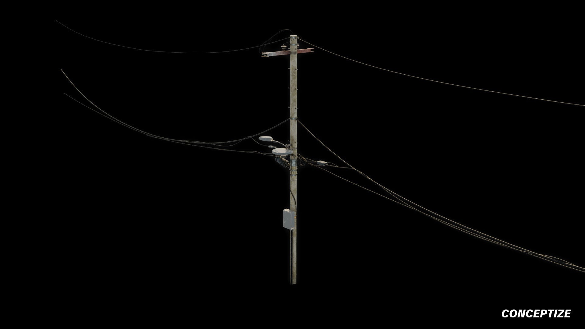 power pole meticulously handcrafted 3d asset pbr blender unreal engine seoul urban Conceptize electrical infrastructure prop