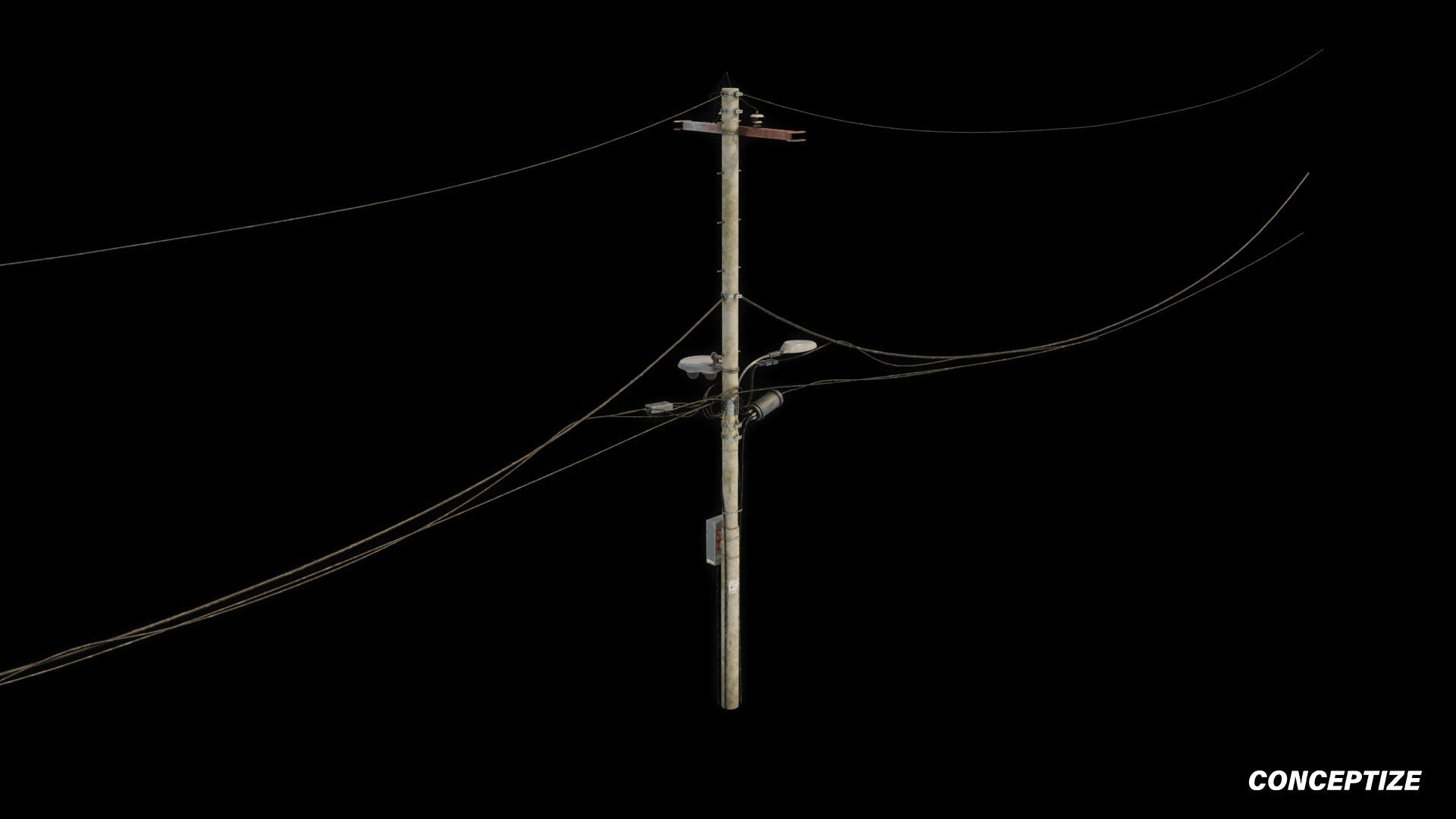 power pole meticulously handcrafted 3d asset pbr blender unreal engine seoul urban Conceptize electrical infrastructure prop
