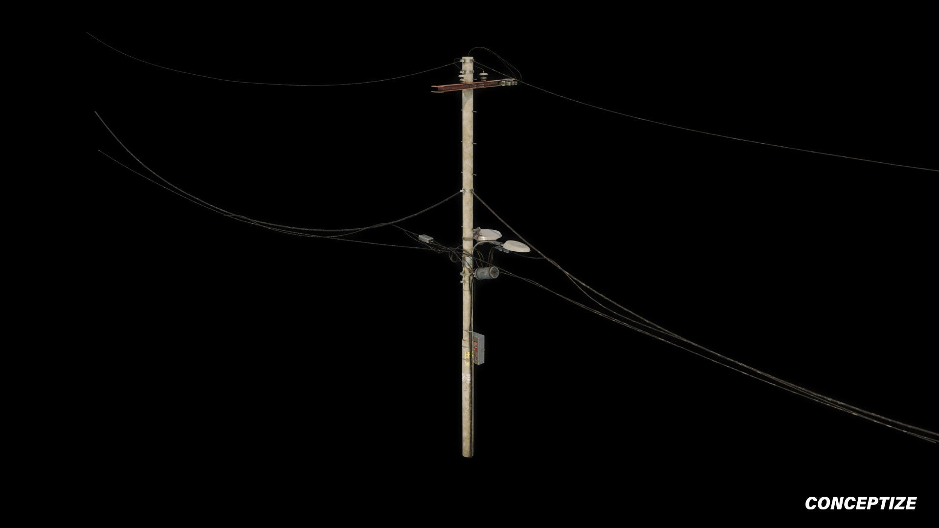power pole meticulously handcrafted 3d asset pbr blender unreal engine seoul urban Conceptize electrical infrastructure prop