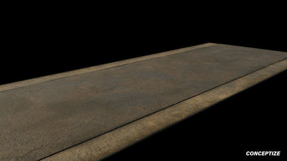 narrow paved road meticulously handcrafted 3d asset pbr blender unreal engine seoul urban Conceptize street infrastructure prop