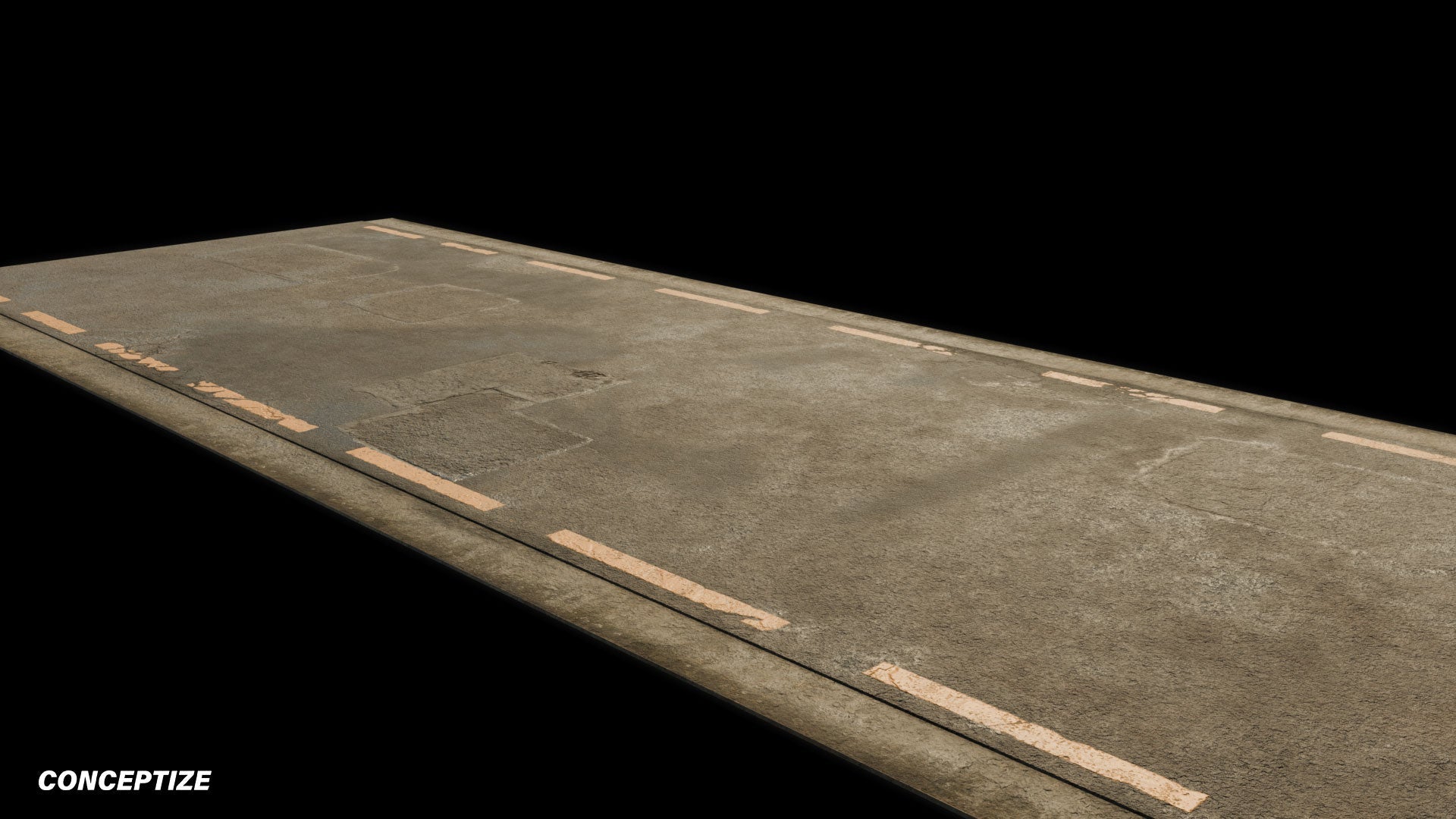 two lane road meticulously handcrafted 3d asset pbr blender unreal engine seoul urban Conceptize street infrastructure prop